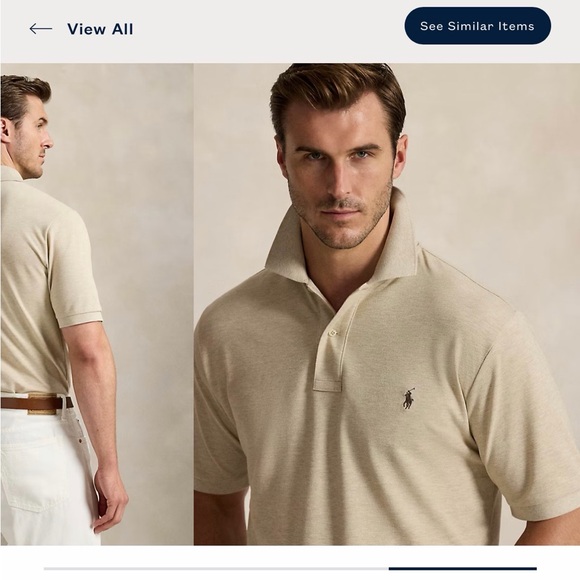 New with Tag Polo by Ralph Lauren Men's Tan Polo Shirt - Picture 1 of 4